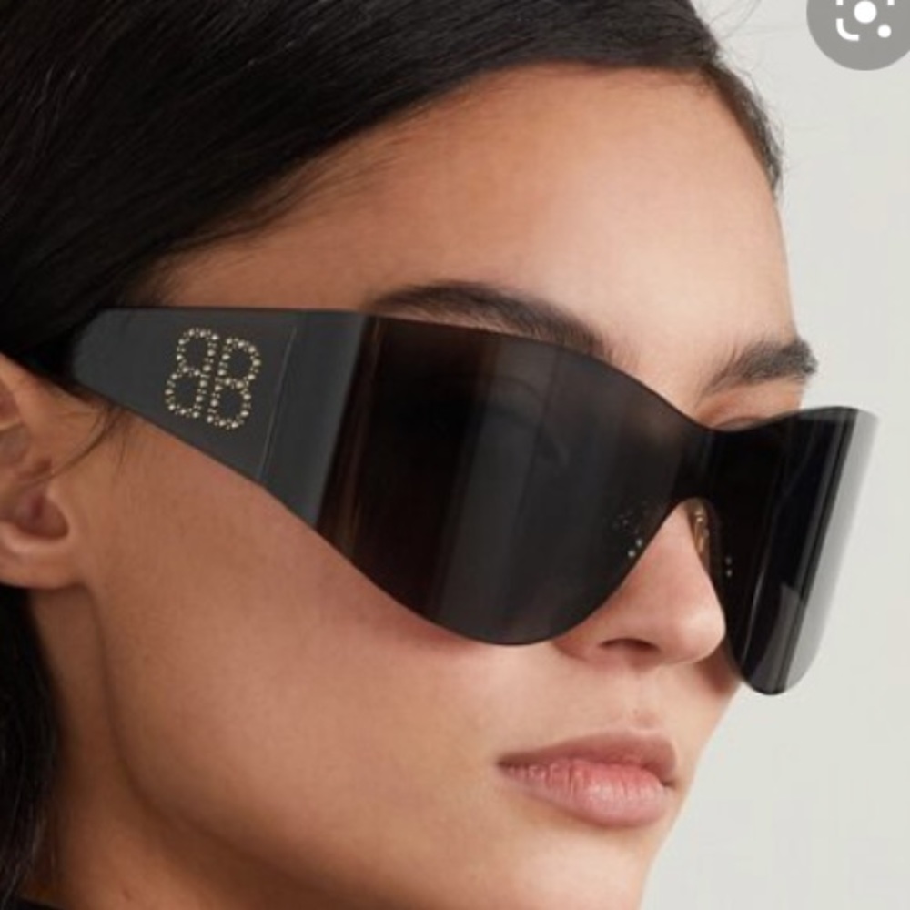 Balenciaga cat-eye studded black acetate sunglasses